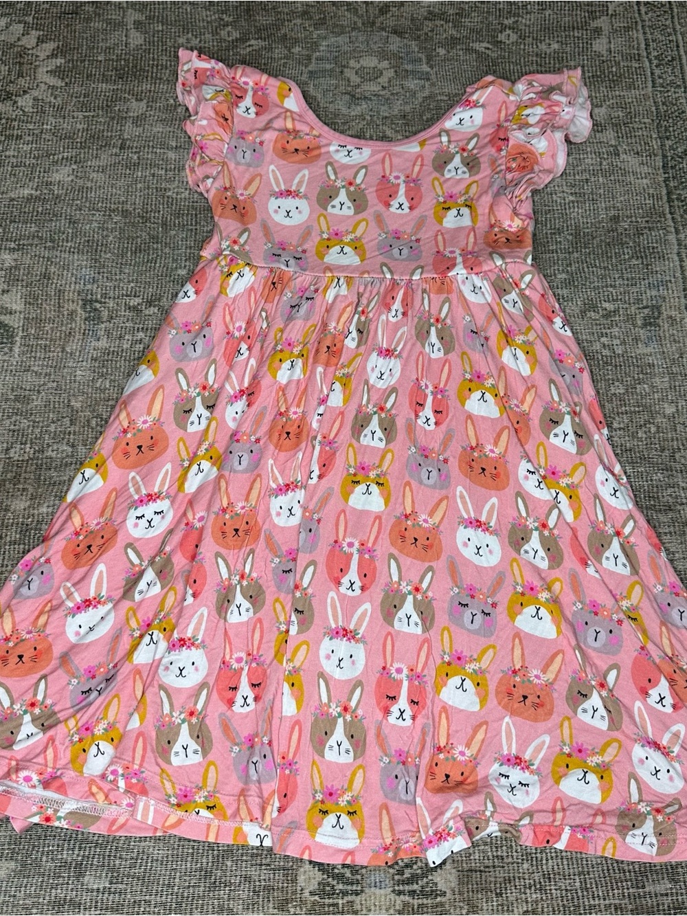 Little Sleepies Boho Bunnies Flutter Twirl Dress Size 6